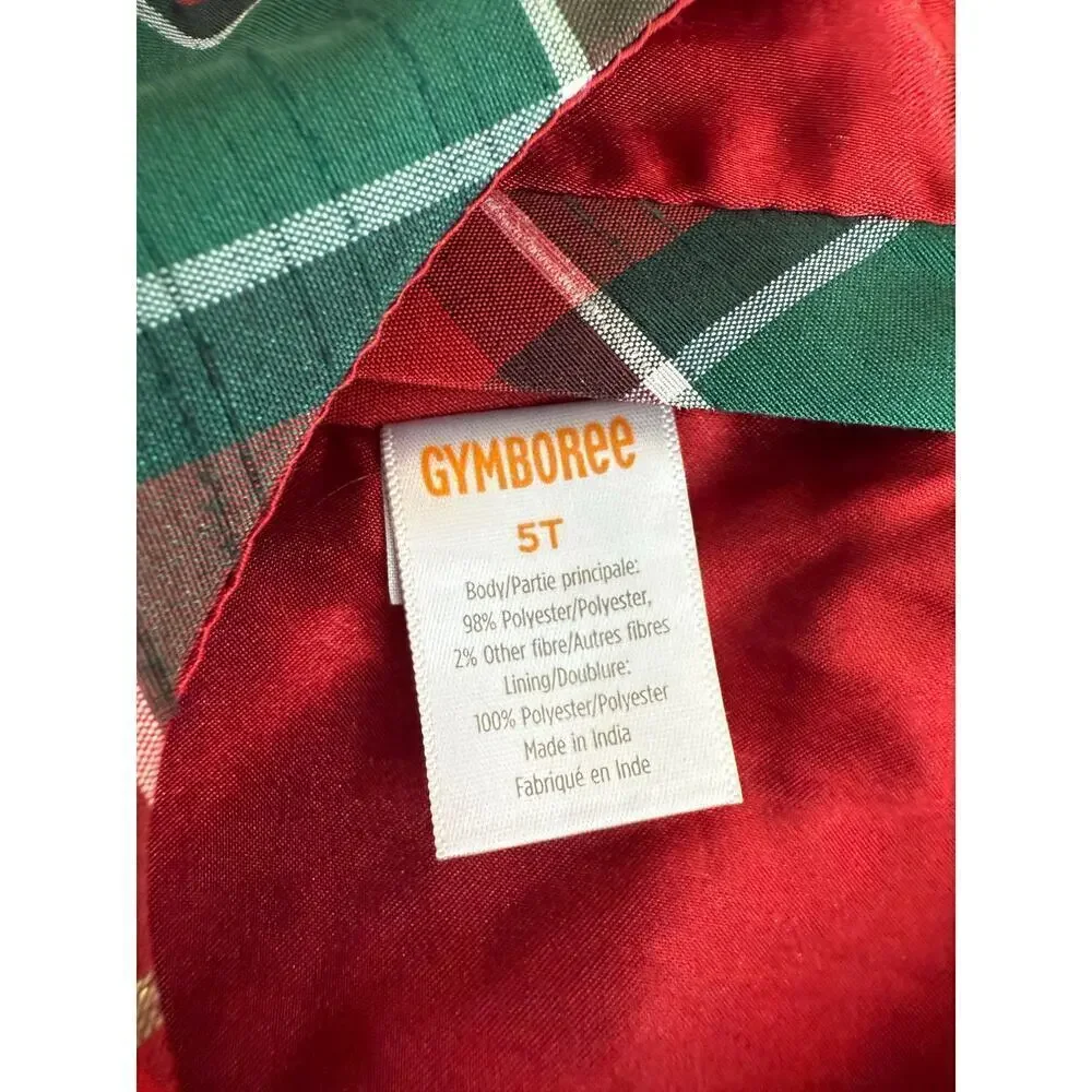Gymboree Girls Red Plaid Christmas Traditions Lined Holiday Dress Size 5T